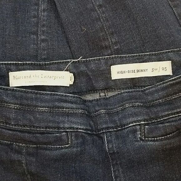 Anthro Pilcro and the Letterpress High Rise Split Ankle Skinny Denim Size 25 - Picture 11 of 13